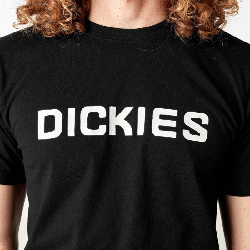 Men's Dickies Skateboarding Logo T-Shirt Black | 3986012-ZD