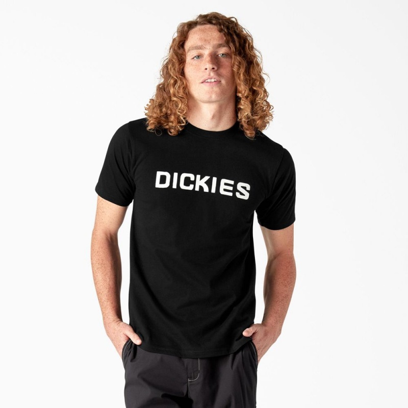 Men\'s Dickies Skateboarding Logo T-Shirt Black | 3986012-ZD