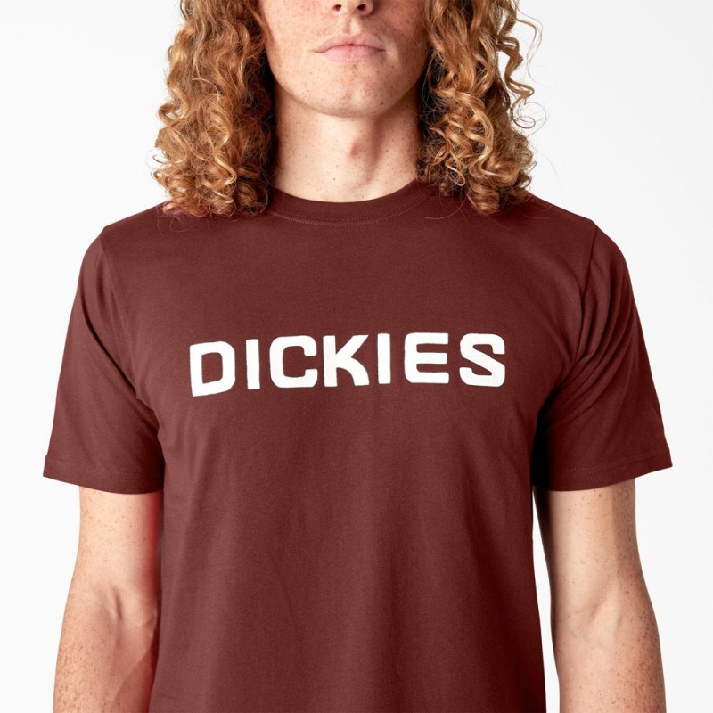 Men's Dickies Skateboarding Logo T-Shirt Red | 0923741-KJ