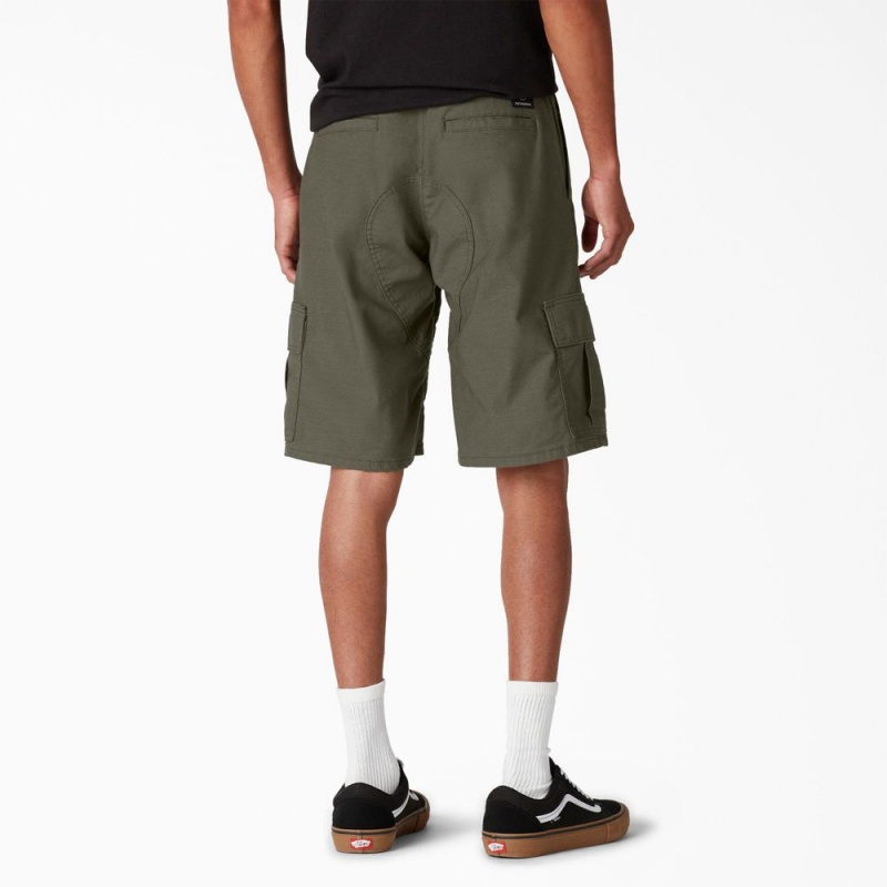 Men's Dickies Skateboarding Regular Fit Cargo Shorts Green | 4327895-TZ