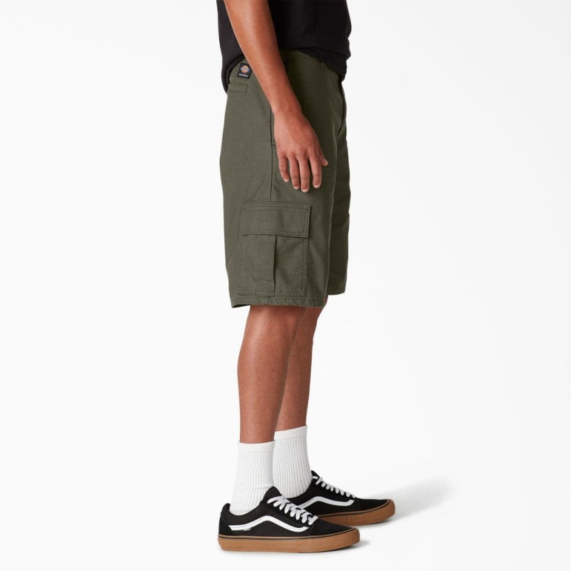 Men's Dickies Skateboarding Regular Fit Cargo Shorts Green | 4327895-TZ