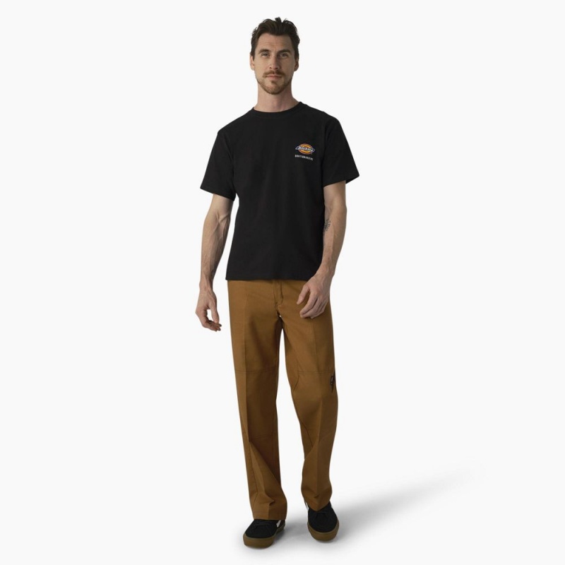 Men's Dickies Skateboarding Regular Fit Double Knee Pants Brown | 3914052-ES