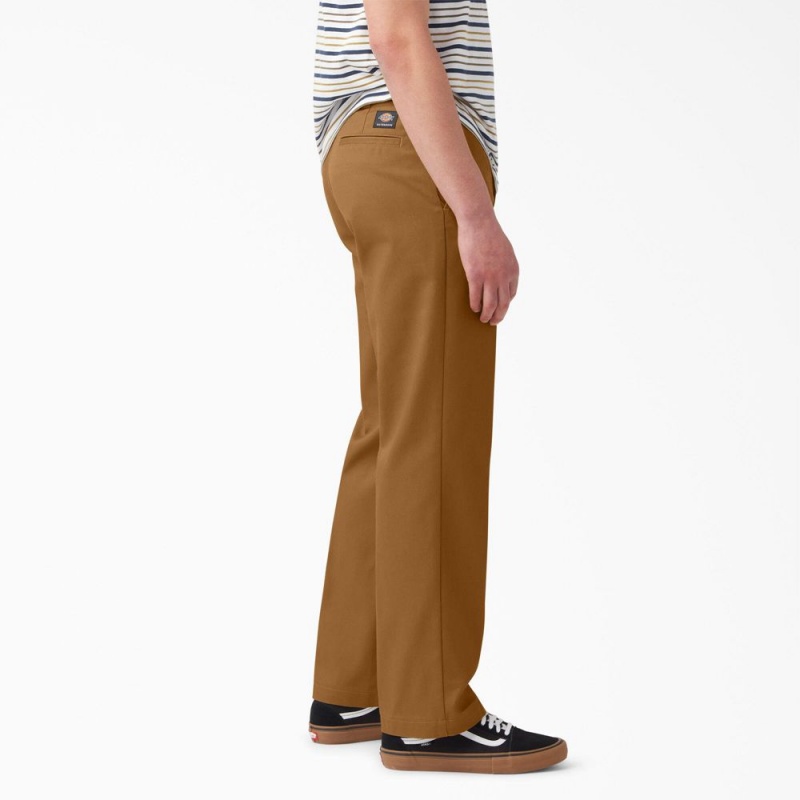 Men's Dickies Skateboarding Regular Fit Twill Pants Brown | 3945127-LT