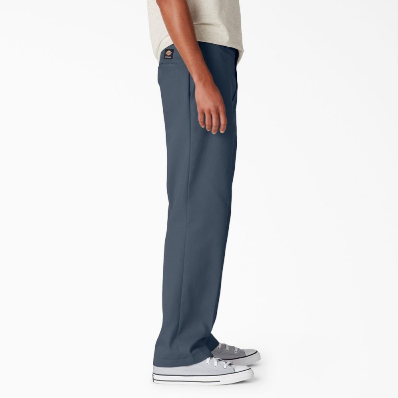 Men's Dickies Skateboarding Regular Fit Twill Pants Blue | 0271835-RQ