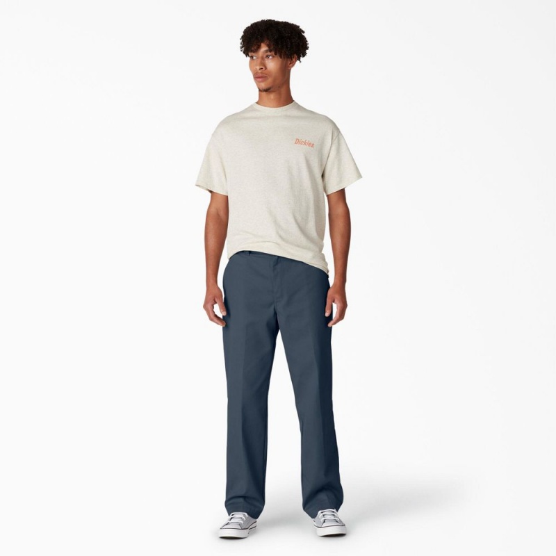 Men's Dickies Skateboarding Regular Fit Twill Pants Blue | 0271835-RQ