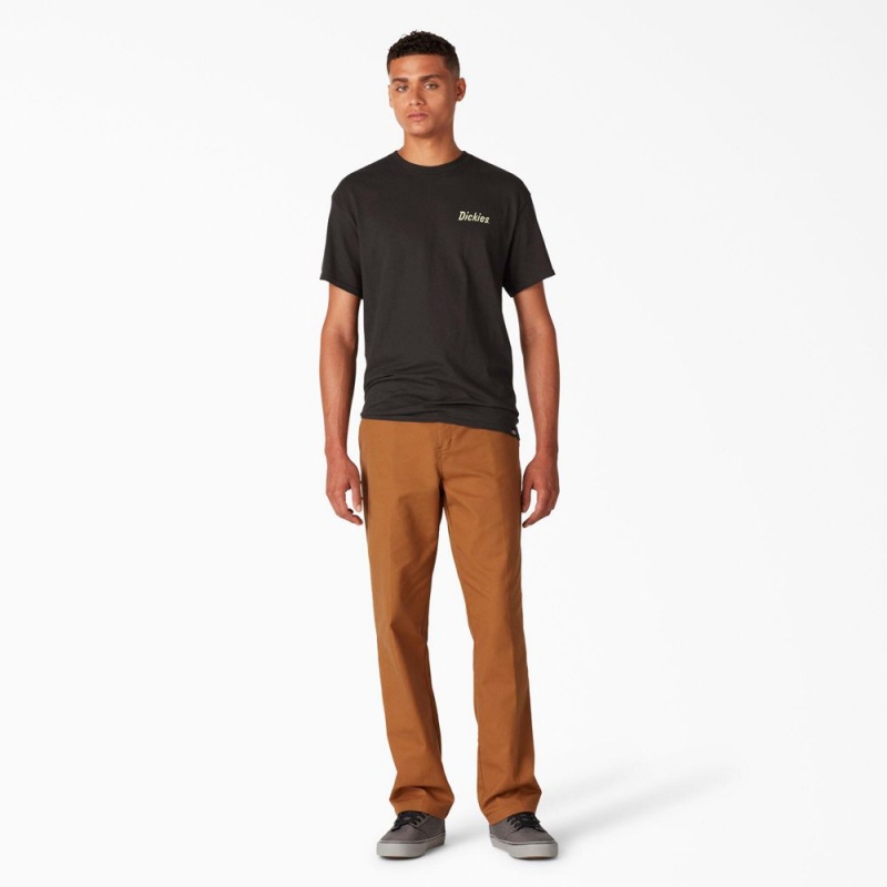 Men's Dickies Skateboarding Split Graphic T-Shirt Black | 1578632-SL