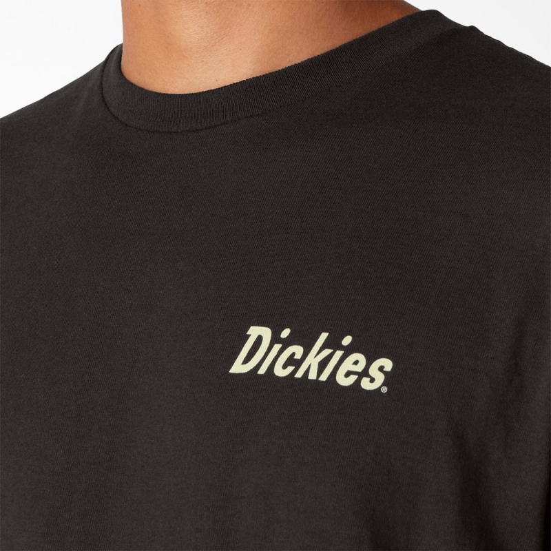 Men's Dickies Skateboarding Split Graphic T-Shirt Black | 1578632-SL