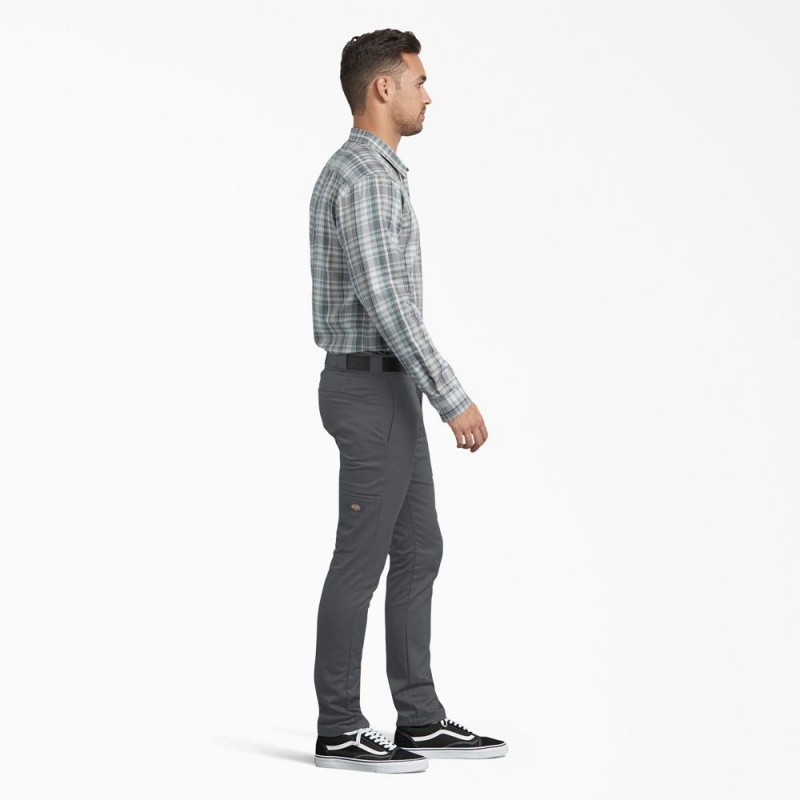 Men's Dickies Skinny Fit Work Pants Grey | 4257309-AH