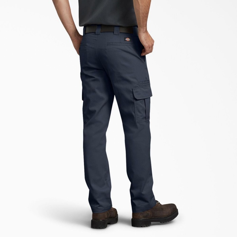 Men's Dickies Slim Fit Cargo Pants Navy | 6708291-FP