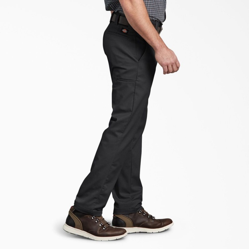 Men's Dickies Slim Fit Tapered Leg Multi-Use Pocket Work Pants Black | 9503614-IL