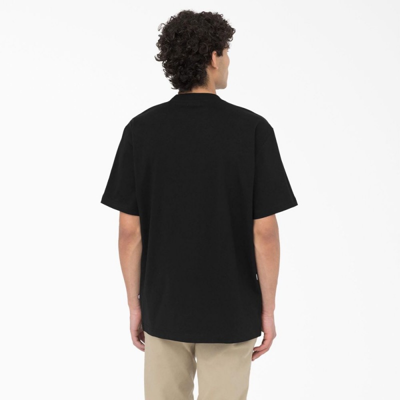 Men's Dickies Summerdale Short Sleeve T-Shirt Black | 6843105-TC