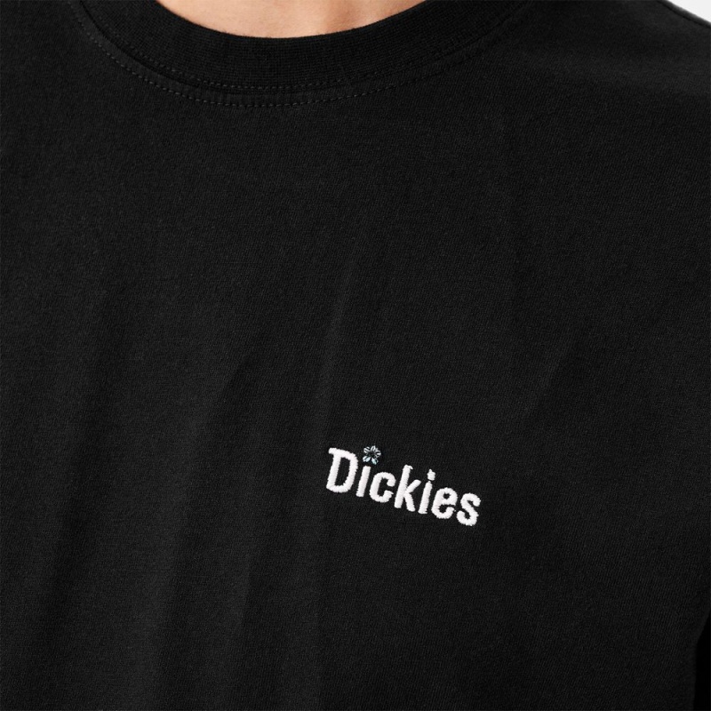 Men's Dickies Tom Knox Embroidery T-Shirt Black | 1974635-BC