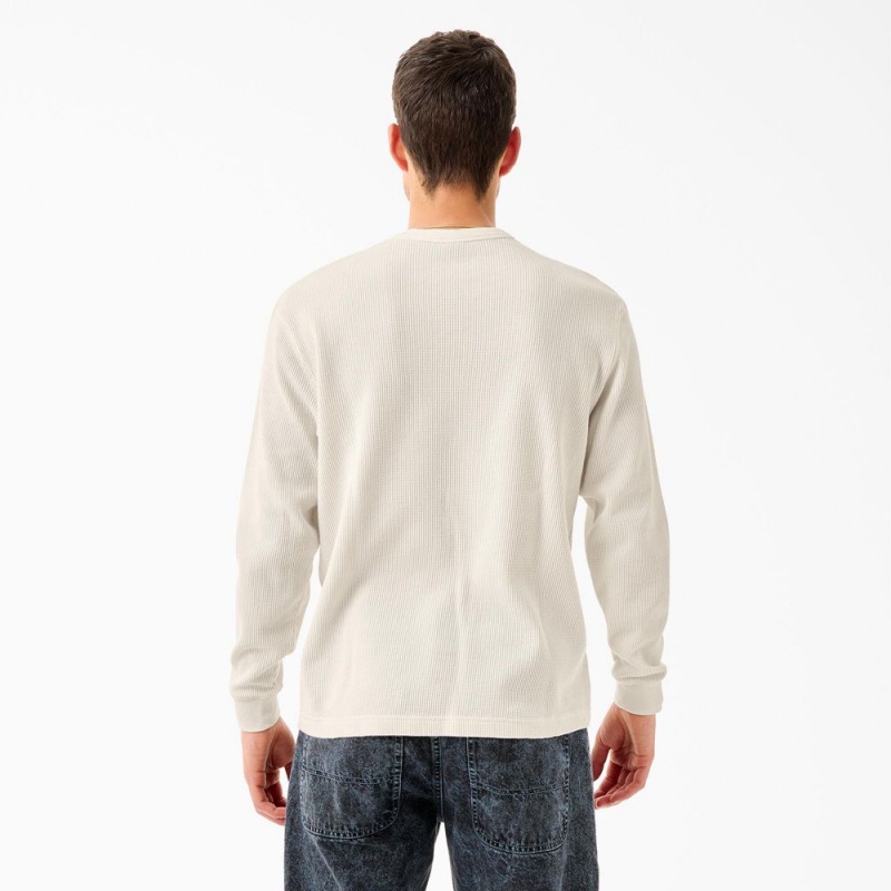 Men's Dickies Tom Knox Thermal Shirt White | 1037459-GP