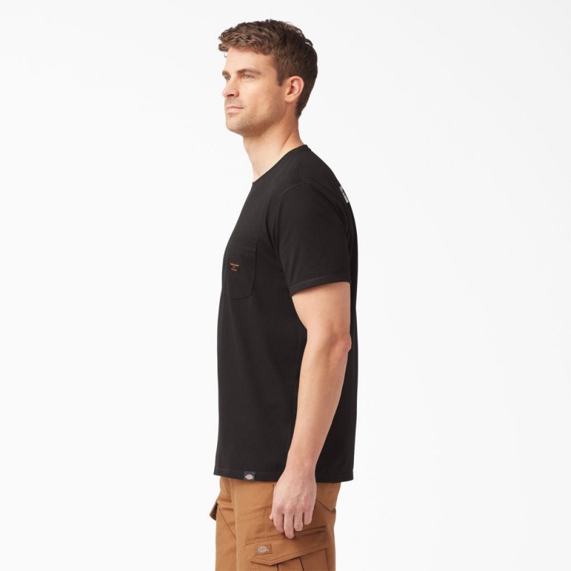 Men's Dickies Traeger x Pocket T-Shirt Black | 5386721-FW