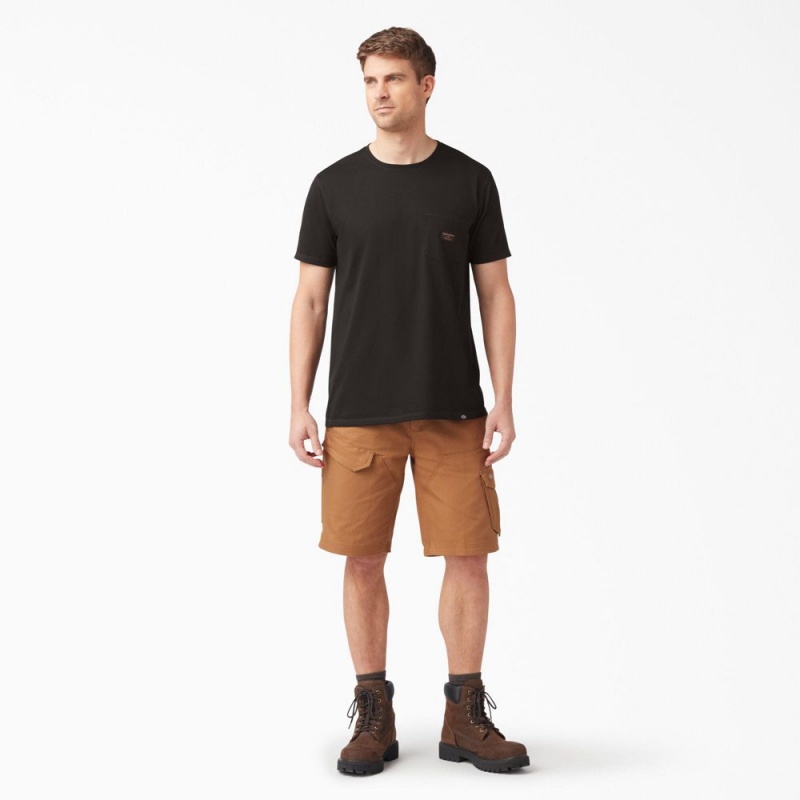 Men's Dickies Traeger x Pocket T-Shirt Black | 5386721-FW