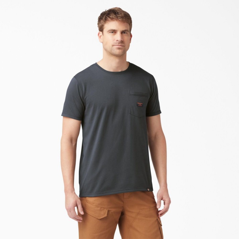 Men's Dickies Traeger x Pocket T-Shirt Grey | 1235460-PA