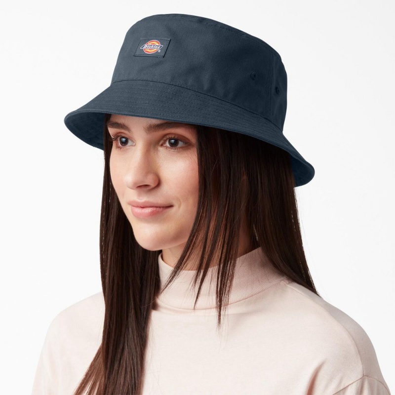 Men's Dickies Twill Bucket Hat Blue | 4679325-UX