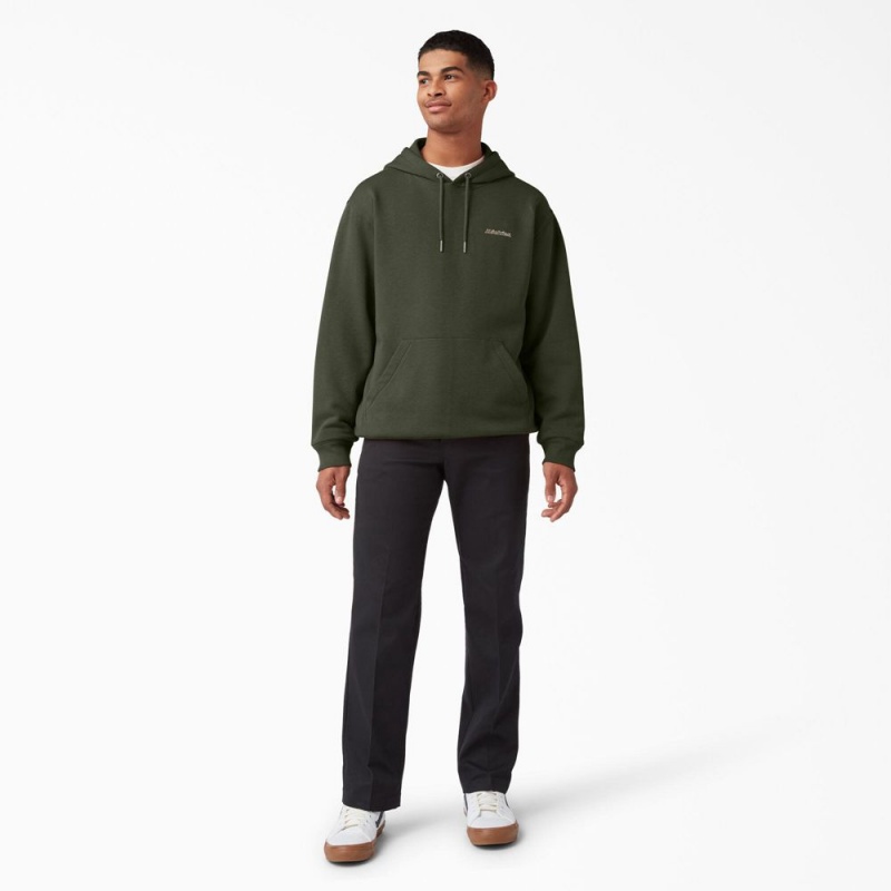 Men's Dickies Uniontown Hoodie Green | 6243891-IE