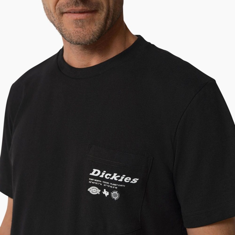 Men's Dickies United By Work Graphic Pocket T-Shirt Black | 1927835-FB