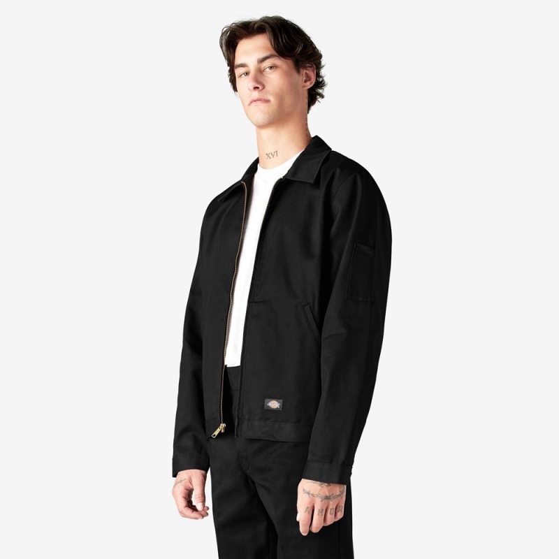 Men's Dickies Unlined Eisenhower Jacket Black | 3710924-KU