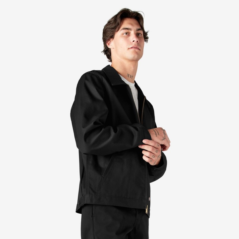 Men's Dickies Unlined Eisenhower Jacket Black | 3710924-KU