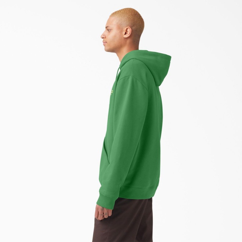 Men's Dickies Vincent Alvarez Embroidered Hoodie Green | 2948637-JO