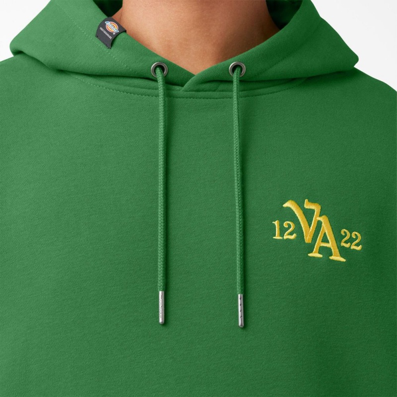 Men's Dickies Vincent Alvarez Embroidered Hoodie Green | 2948637-JO