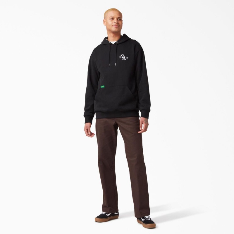 Men's Dickies Vincent Alvarez Embroidered Hoodie Black | 8136204-KX