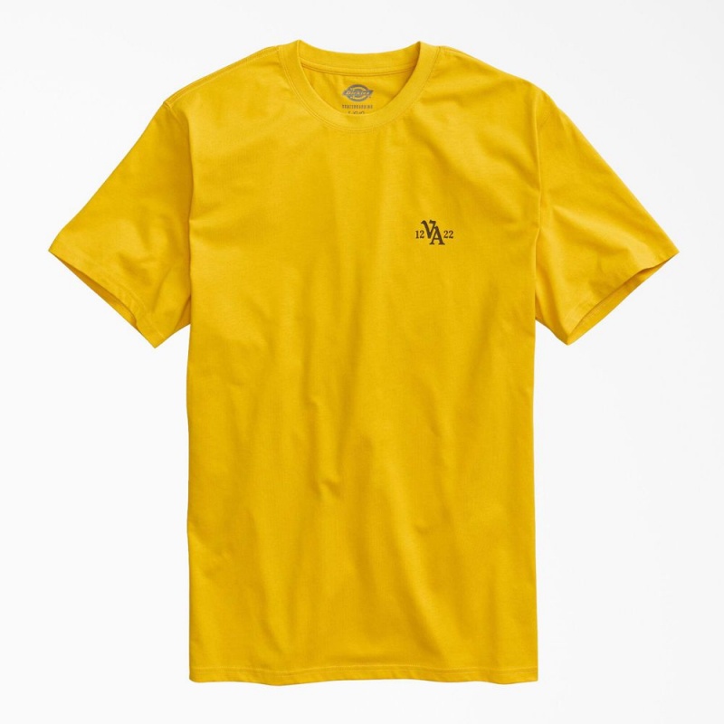 Men's Dickies Vincent Alvarez Graphic T-Shirt Yellow | 7630145-FX