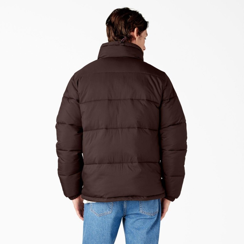 Men's Dickies Waldenburg Puffer Jacket Brown | 4820539-TV