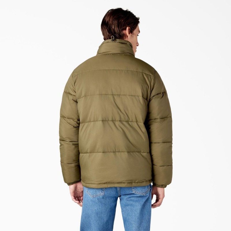 Men's Dickies Waldenburg Puffer Jacket Green | 9158320-CM