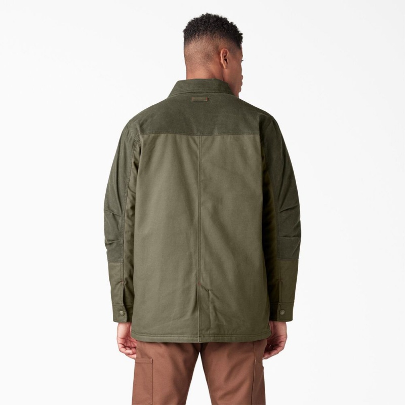 Men's Dickies Waxed Canvas Chore Jacket Green | 1386057-MA