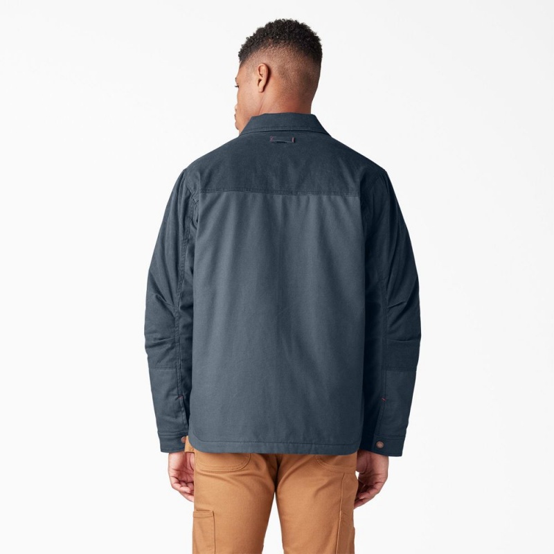 Men's Dickies Waxed Canvas Service Jacket Blue | 6571380-VB