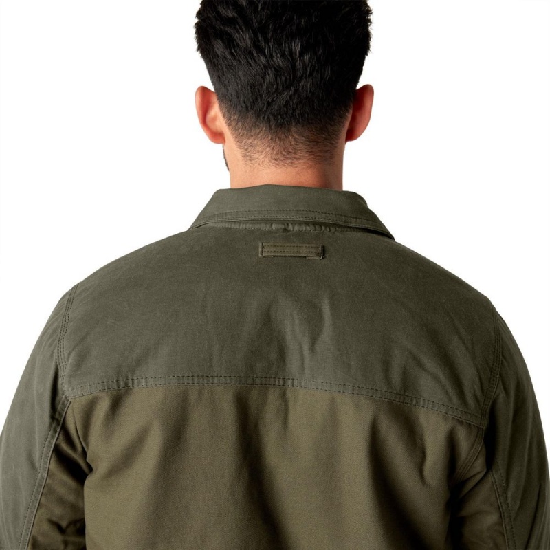 Men's Dickies Waxed Canvas Service Jacket Green | 4278309-QJ