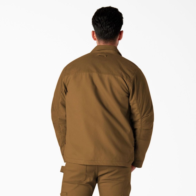 Men's Dickies Waxed Canvas Service Jacket Brown | 6471208-HW