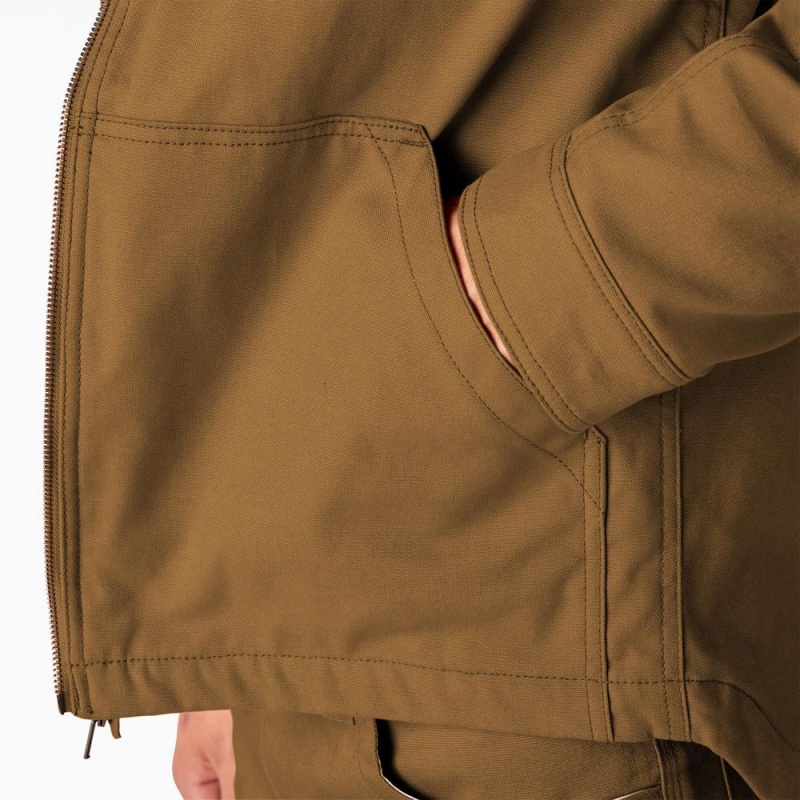 Men's Dickies Waxed Canvas Service Jacket Brown | 6471208-HW