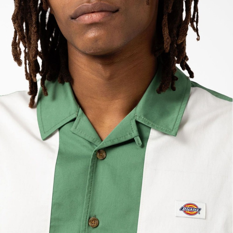 Men's Dickies Westover Long Sleeve Shirt Green | 5120983-EZ