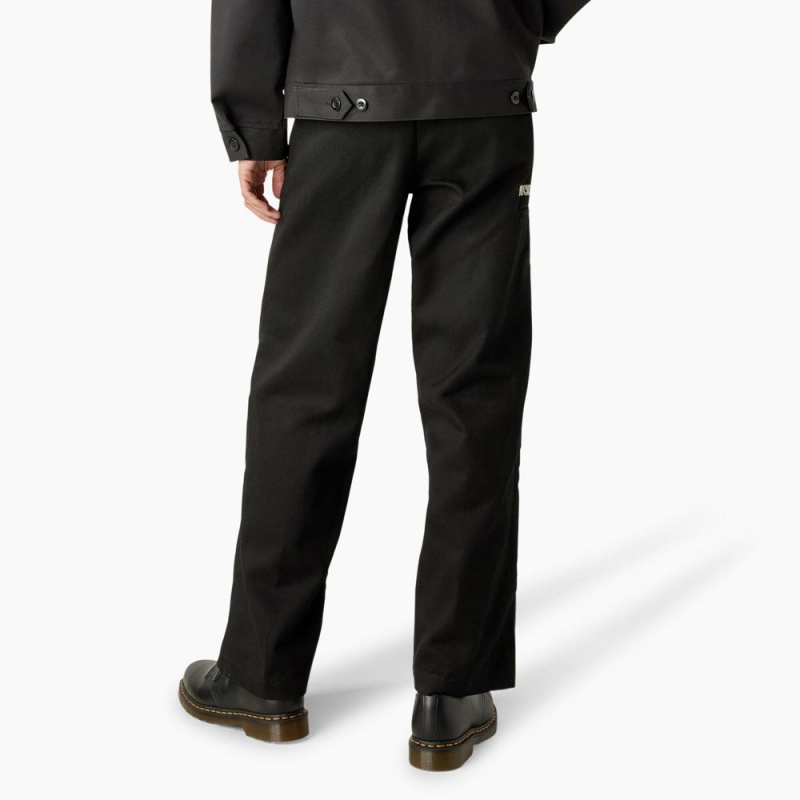 Men's Dickies Wichita Embroidered Double Knee Pants Black | 7289016-VN