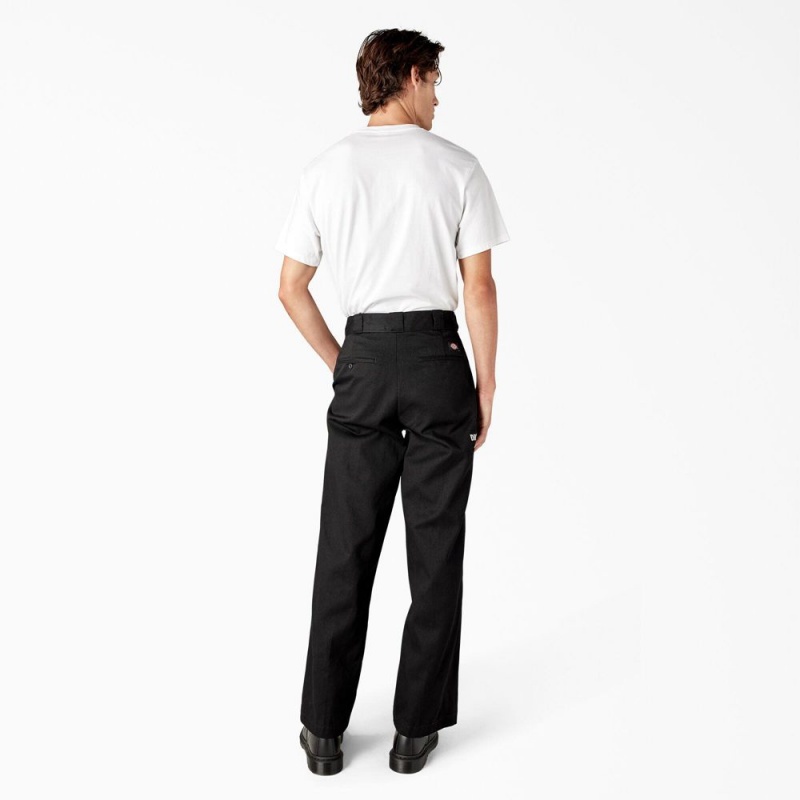 Men's Dickies Wichita Embroidered Double Knee Pants Black | 7289016-VN