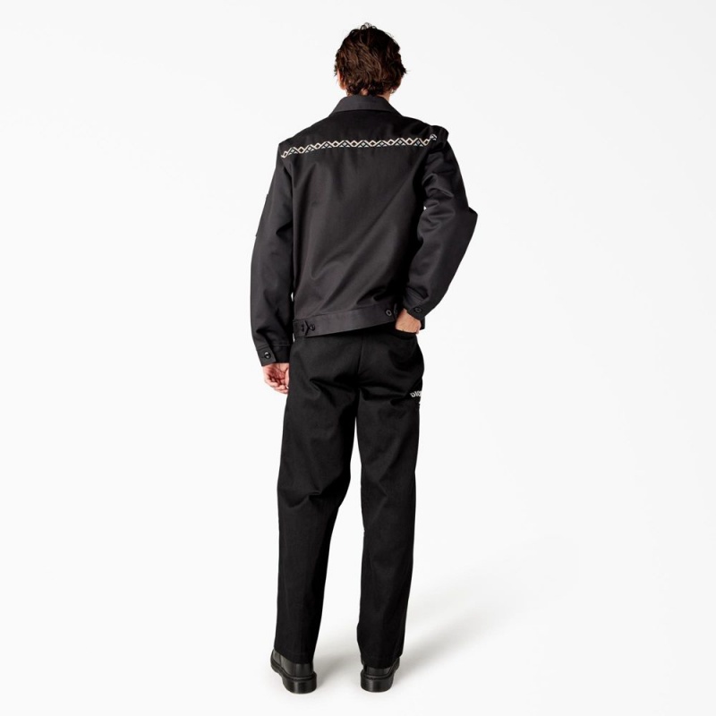 Men's Dickies Wichita Lined Eisenhower Jacket Black | 3276051-YC