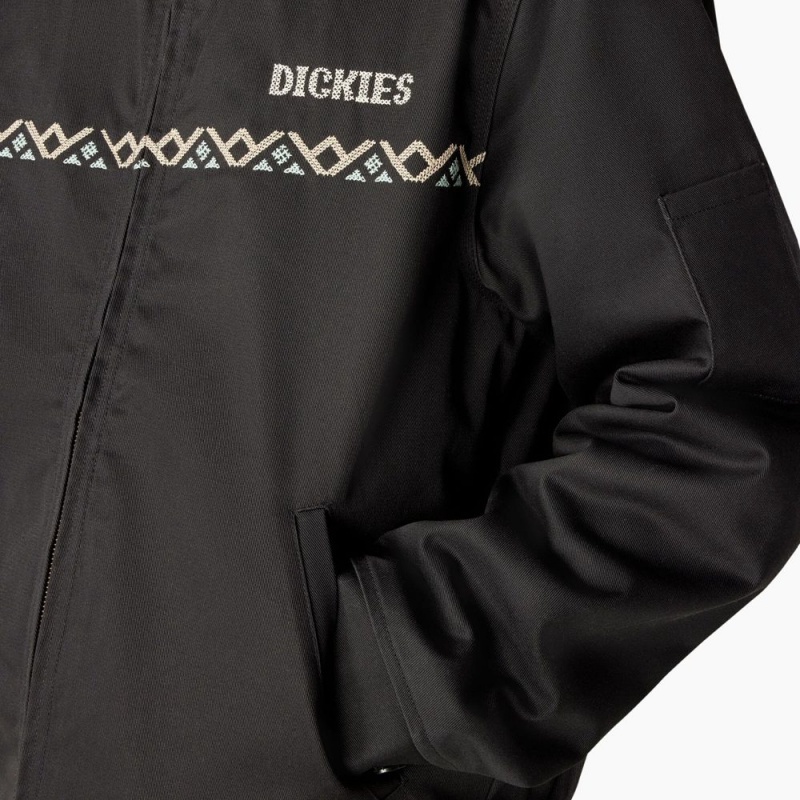 Men's Dickies Wichita Lined Eisenhower Jacket Black | 3276051-YC