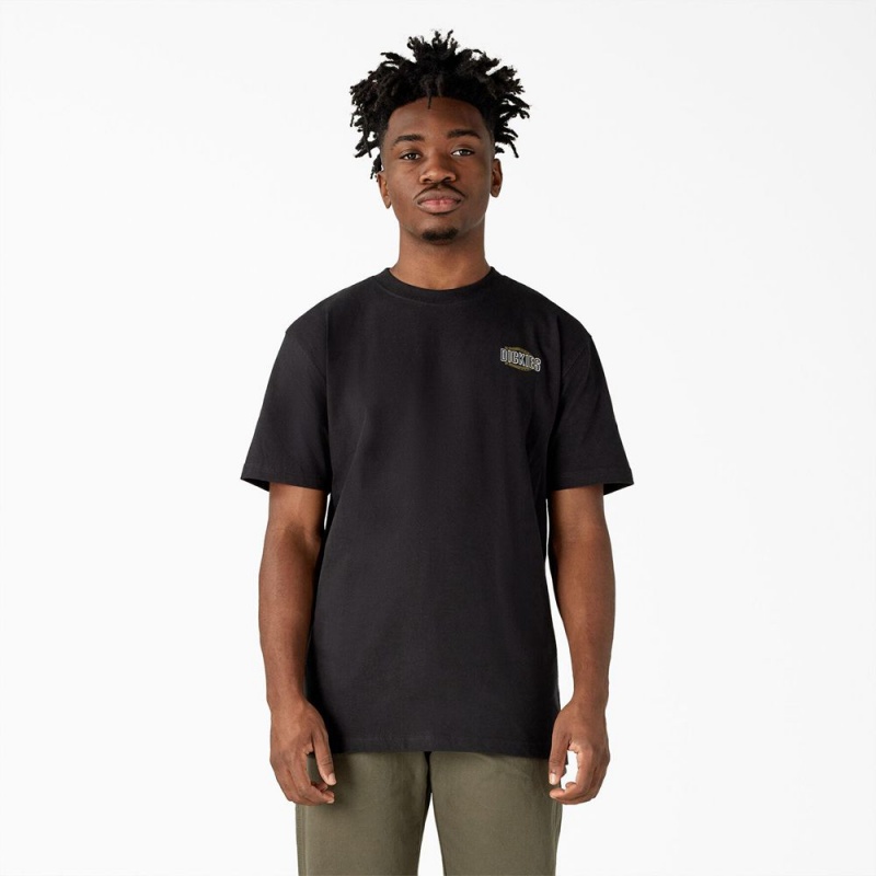 Men's Dickies Workwear Sign Heavyweight T-Shirt Black | 0784126-AG