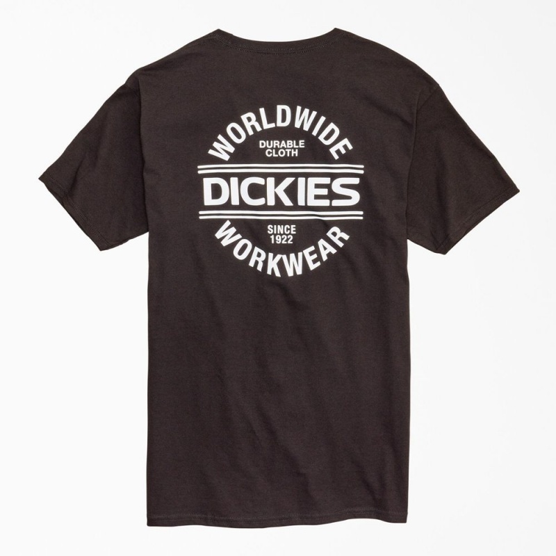 Men\'s Dickies Worldwide Workwear Graphic T-Shirt Black | 1287340-TB