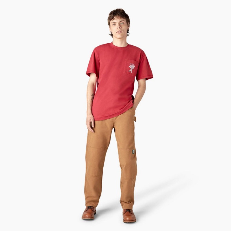 Men's Dickies x Jameson Double Knee Pants Brown | 9086743-CX