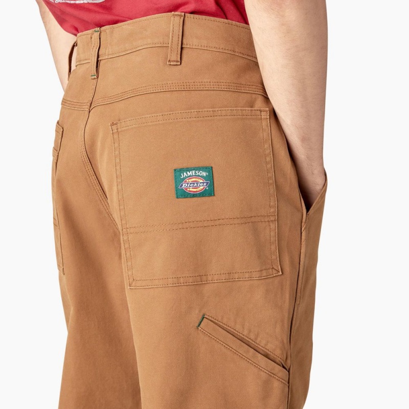 Men's Dickies x Jameson Double Knee Pants Brown | 9086743-CX