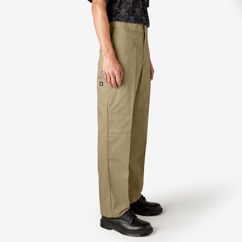 Men's Dickies x Lurking Class Regular Fit Double Knee Pants Khaki | 8739052-VK