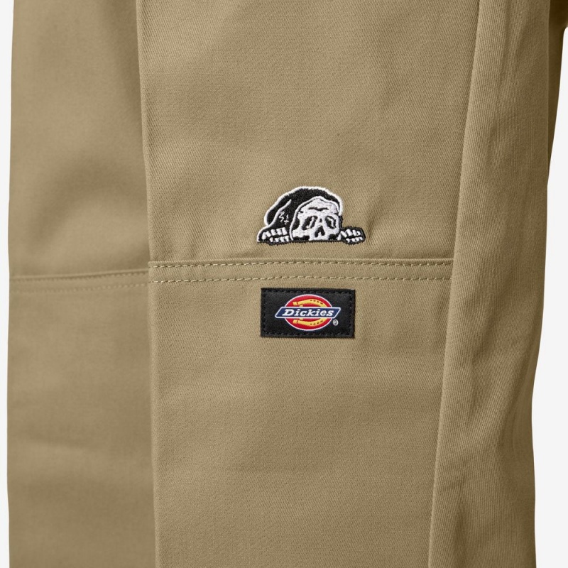 Men's Dickies x Lurking Class Regular Fit Double Knee Pants Khaki | 8739052-VK