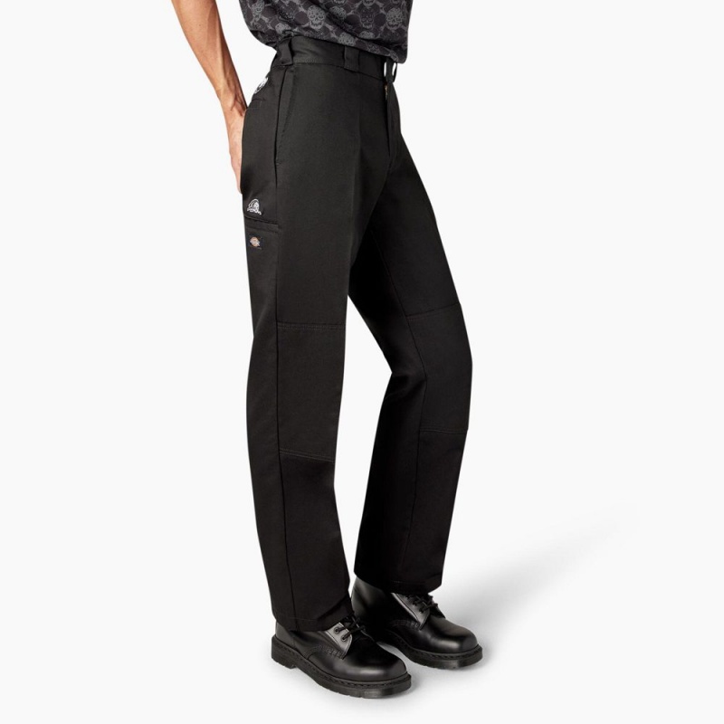 Men's Dickies x Lurking Class Regular Fit Double Knee Pants Black | 5986241-IG