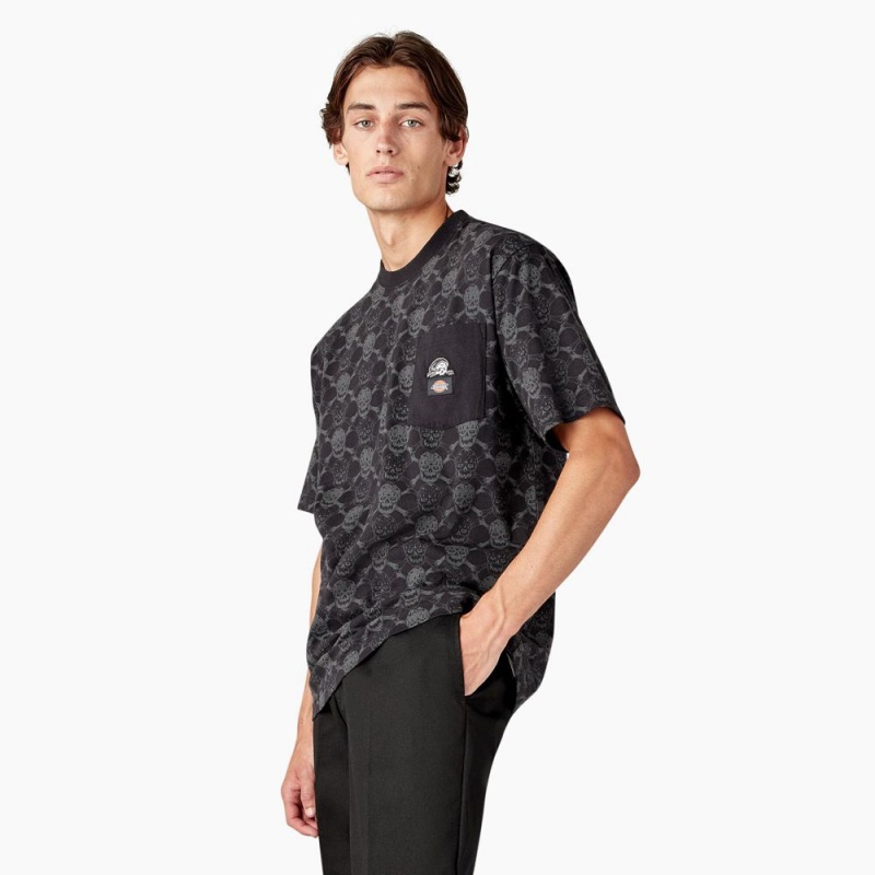 Men's Dickies x Lurking Class T-Shirt Black | 8670942-DY