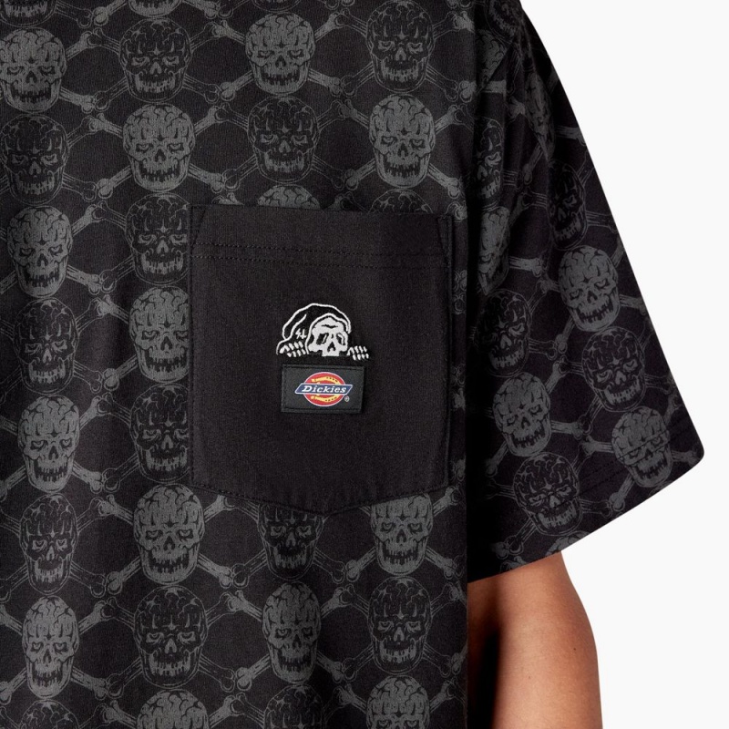 Men's Dickies x Lurking Class T-Shirt Black | 8670942-DY